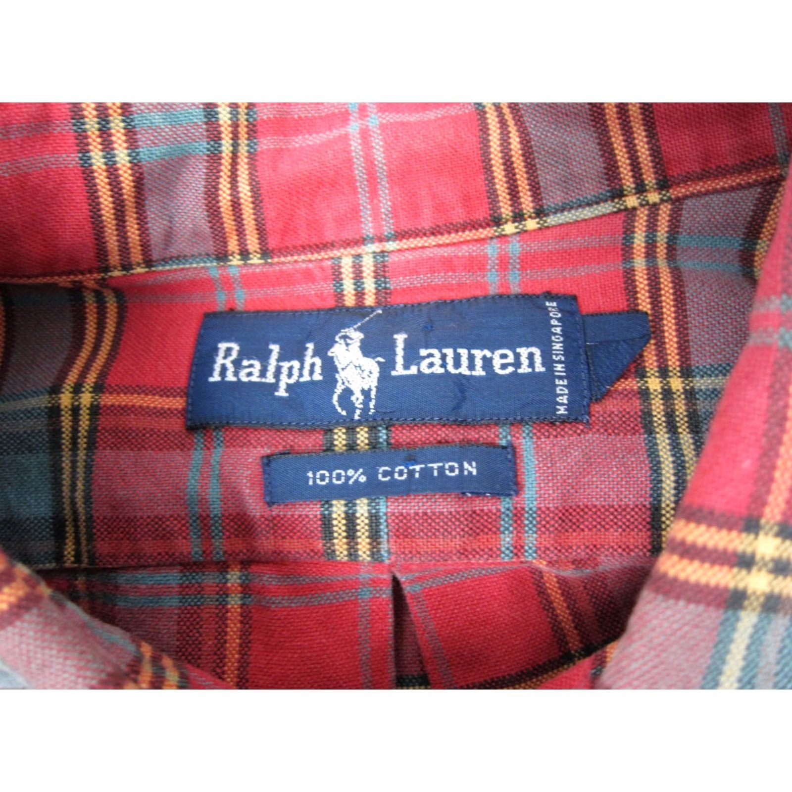 Ralph Lauren VINTAGE Ralph Lauren Shirt Mens XL Red Green Polo Crest Pocket Size US XL / EU 56 / 4 - 6 Thumbnail