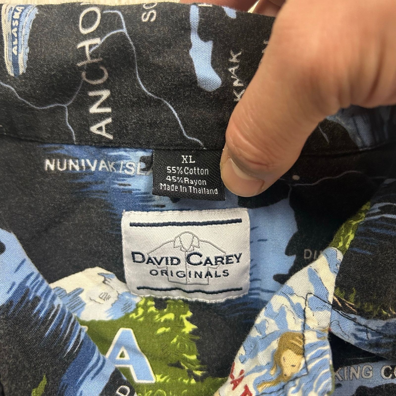 Vintage David Carey Original Alaska Fish Theme Hawaiian Shirt Size US XL / EU 56 / 4 - 4 Thumbnail