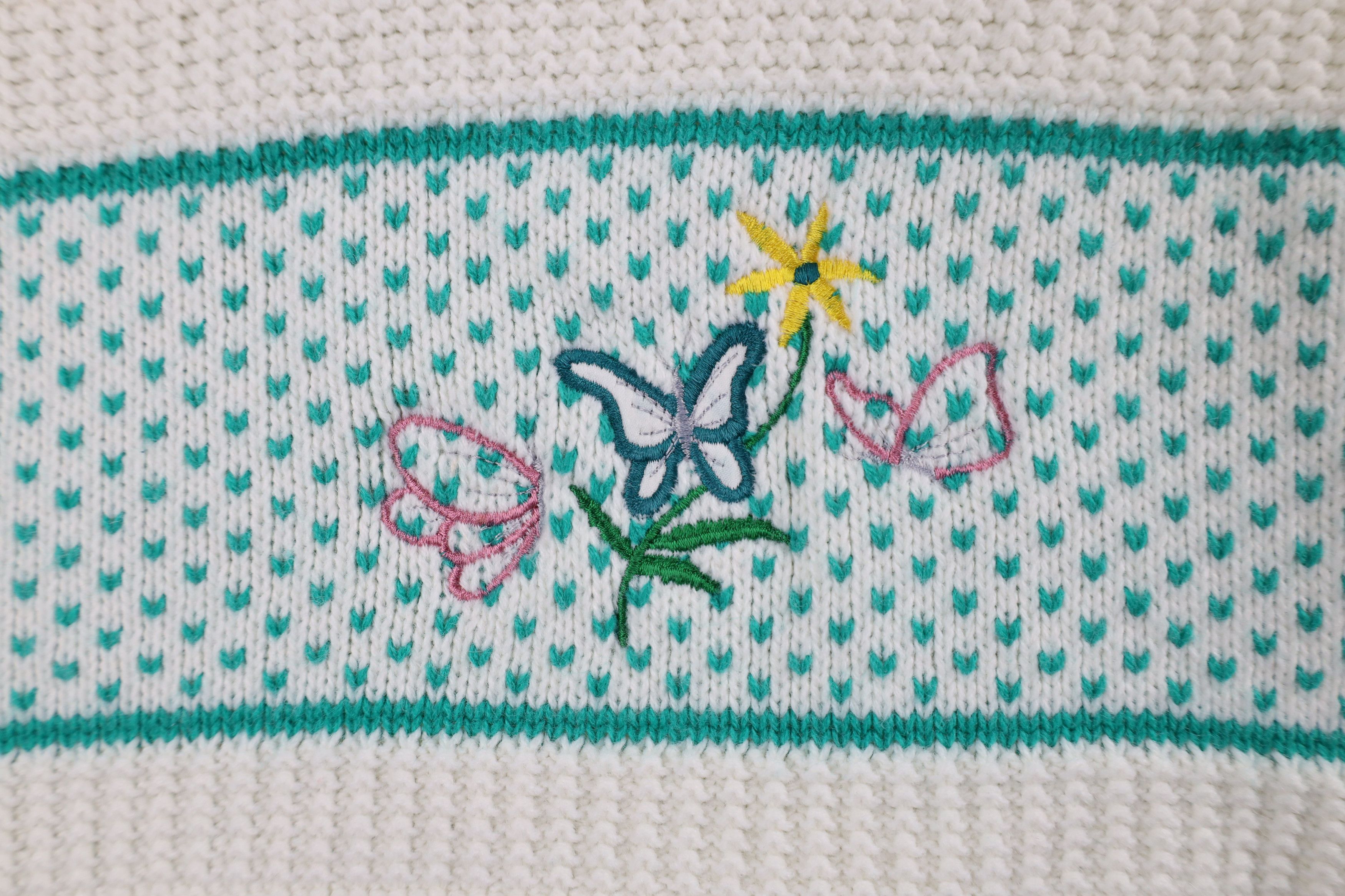 Vintage Vintage 90s Country Primitive Flower Collared Sweatshirt USA Size L / US 10 / IT 46 - 4 Thumbnail