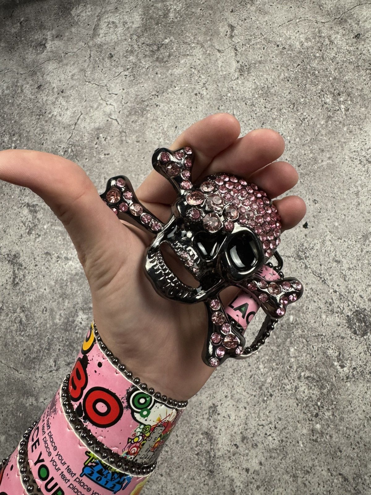 Japanese Brand 00’s NUMBER NINE STYLE GRAFFITI SKULL RARE Y2K BELT VINTAGE Size ONE SIZE - 3 Thumbnail