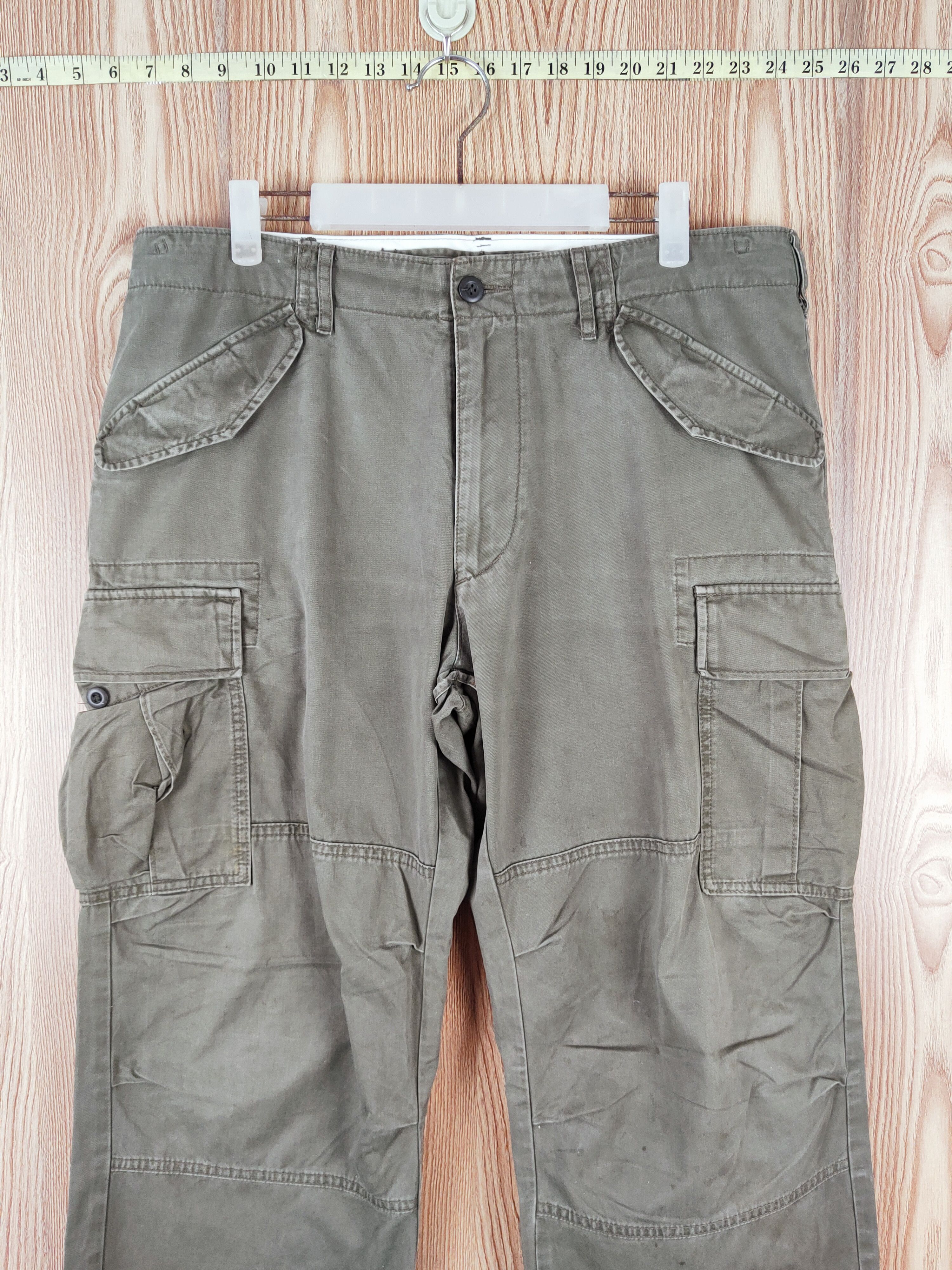 Japanese Brand Uniqlo Green Multipocket Tactical Cargo Pants #W213 Size US 35 - 2 Thumbnail