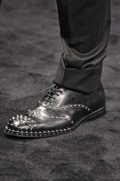 Prada FW 2009 Runway Studded Leather Derby Shoes Size US 7.5 / EU 40-41 - 3 Thumbnail