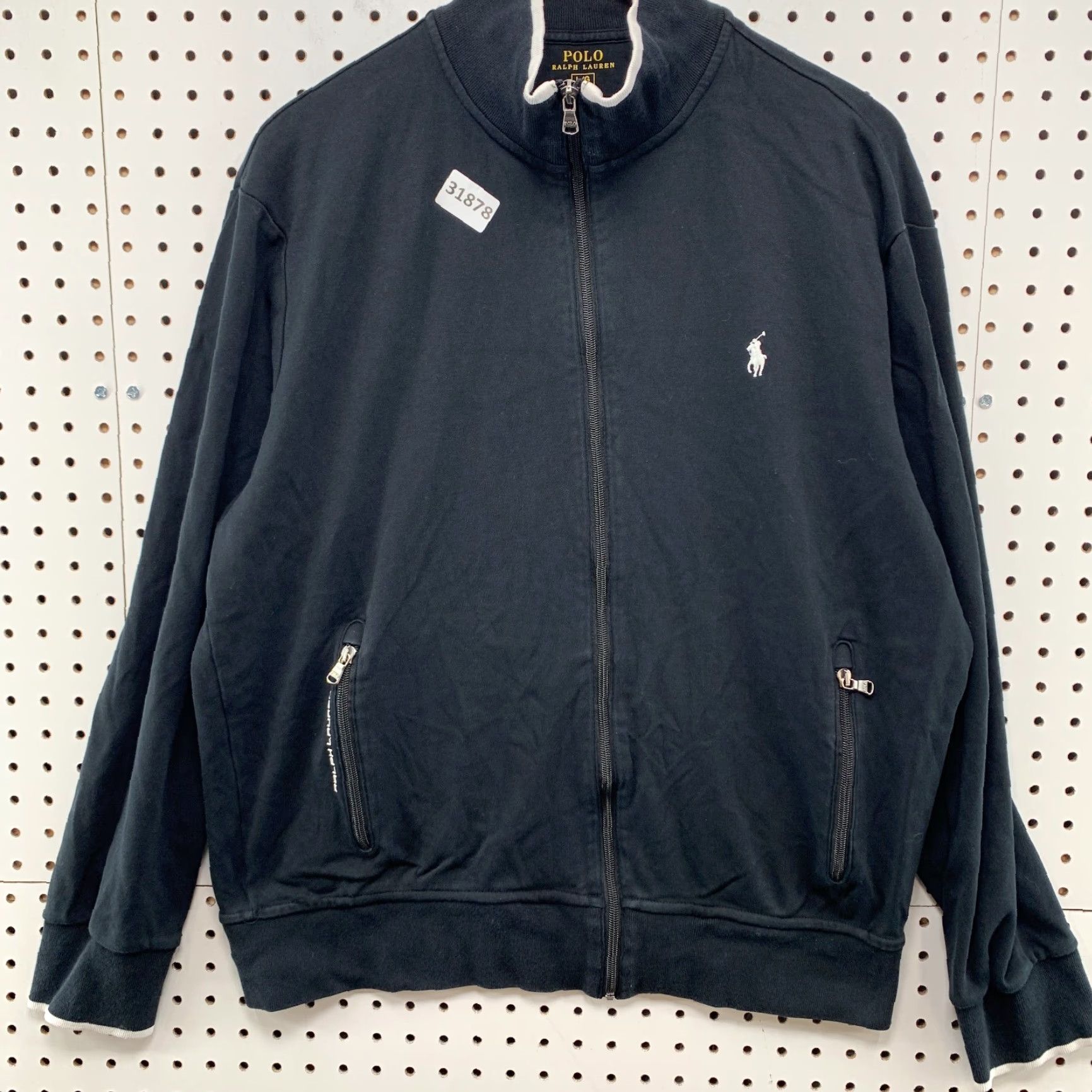 Polo Ralph Lauren Polo Ralph Lauren Track Jacket Mens Large Black White Pony Zip Preppy Size US L / EU 52-54 / 3 - 6 Thumbnail