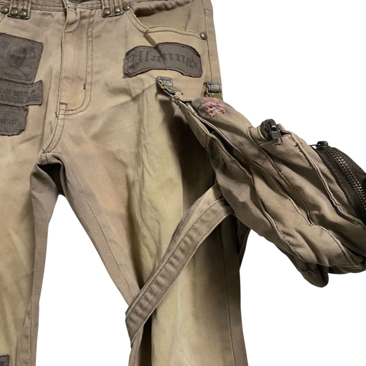 Japanese Brand IN THE ATTIC Sunfaded Holster Cargo Pants Flare Patches Size US 30 / EU 46 - 5 Thumbnail