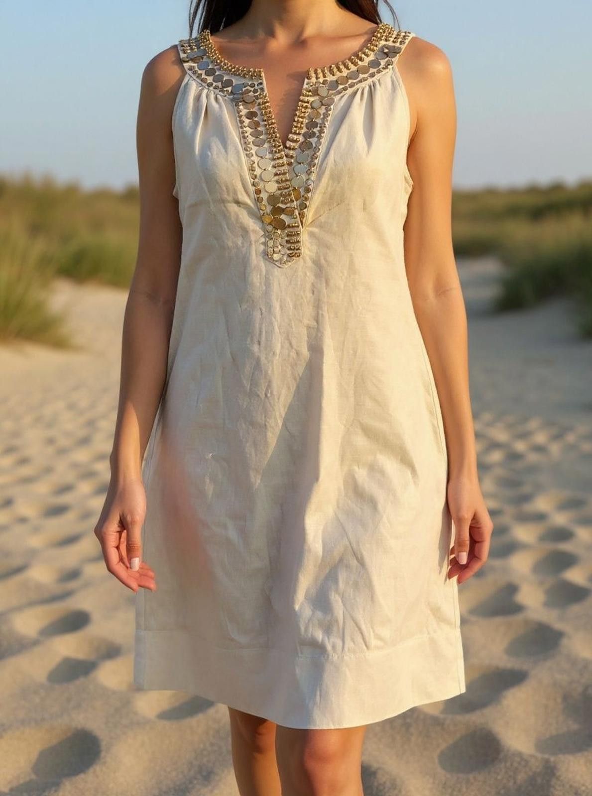 Other New York & Company Sleeveless Dress w/Embellished V-Neck Size S / US 4 / IT 40 - 2 Thumbnail