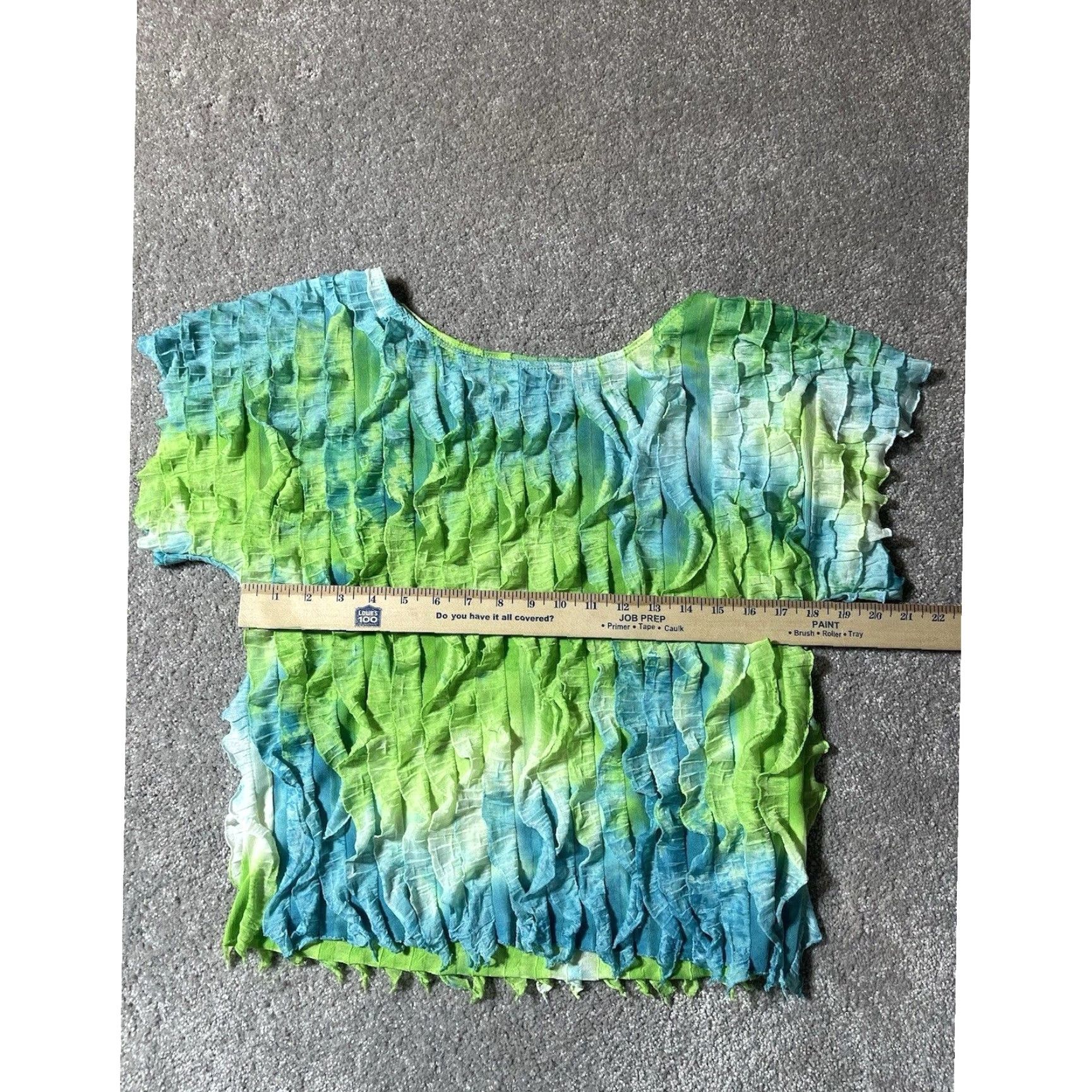Vintage VINTAGE Allison Taylor Mermaid Ruffle Tie Dye Boho Festival Top M Short Sleeve Scoop Neck Women Blouse Size M / US 6-8 / IT 42-44 - 3 Thumbnail