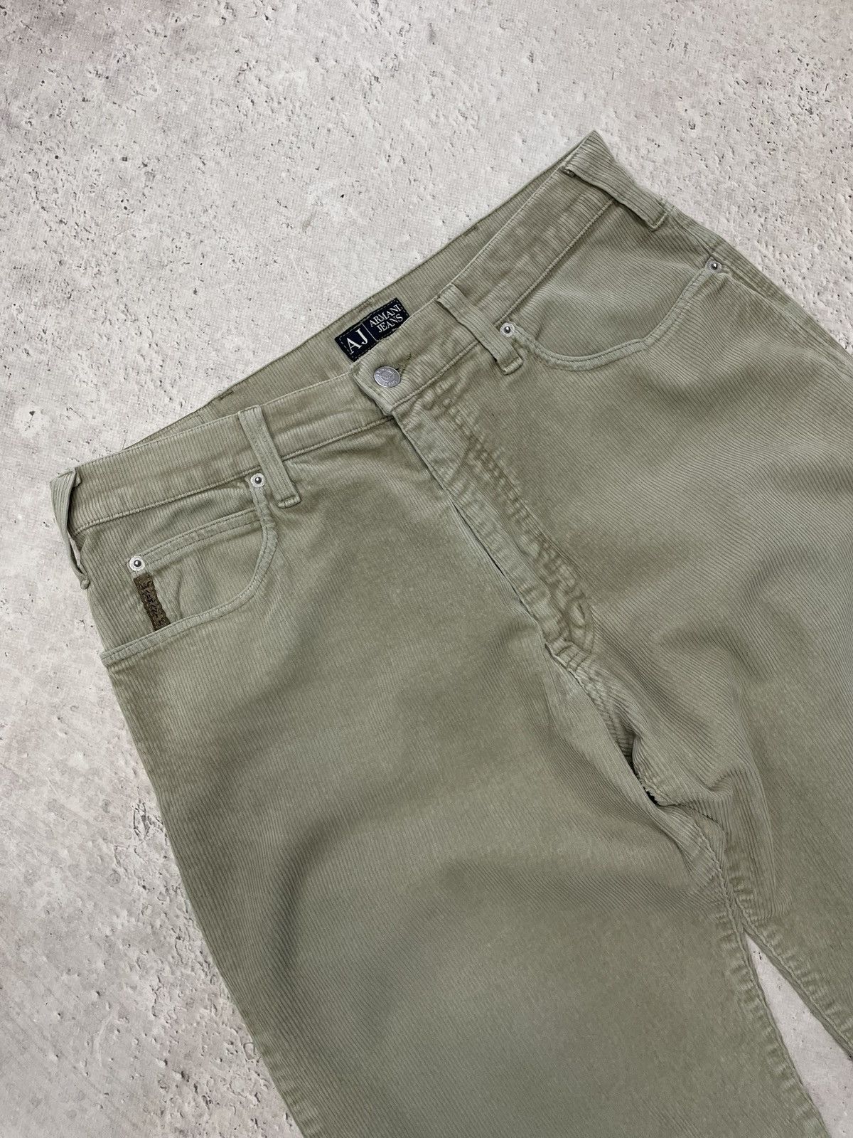 Armani Armani Jeans beige retro velvet classic comfort fit pants Size US 33 - 4 Thumbnail