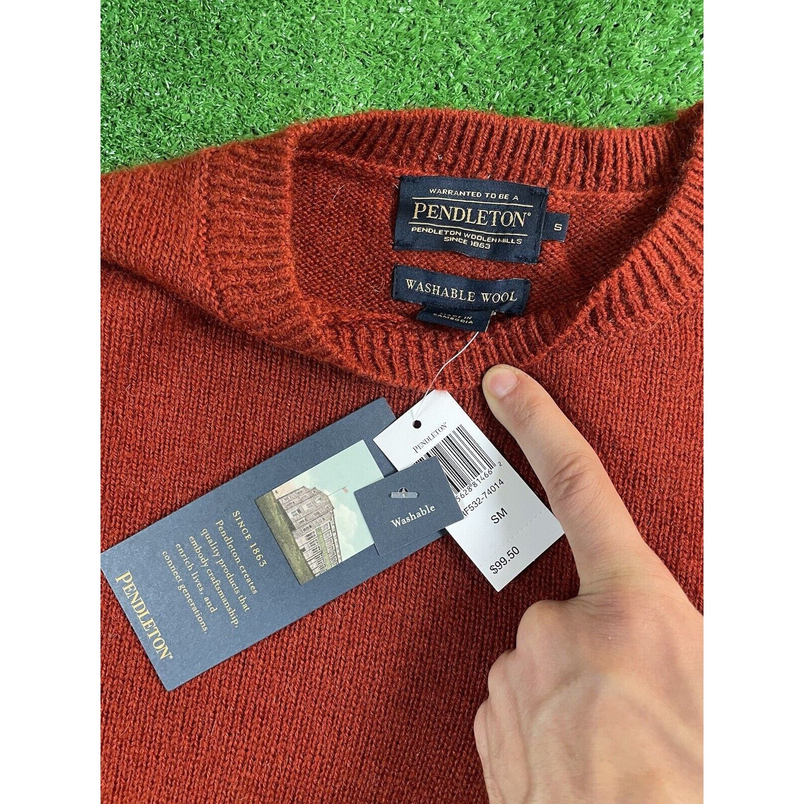 Pendleton NWT Vintage Pendleton Orange Small Wool Crewneck Sweater Size US S / EU 44-46 / 1 - 3 Thumbnail