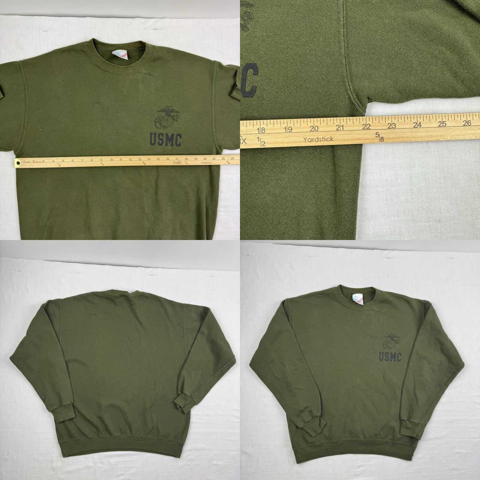 Vintage VINTAGE Duke United States Marine Corps Sweatshirt Men M Green Military USMC 90s USA Crew Neck Pullover Size US M / EU 48-50 / 2 - 8 Thumbnail