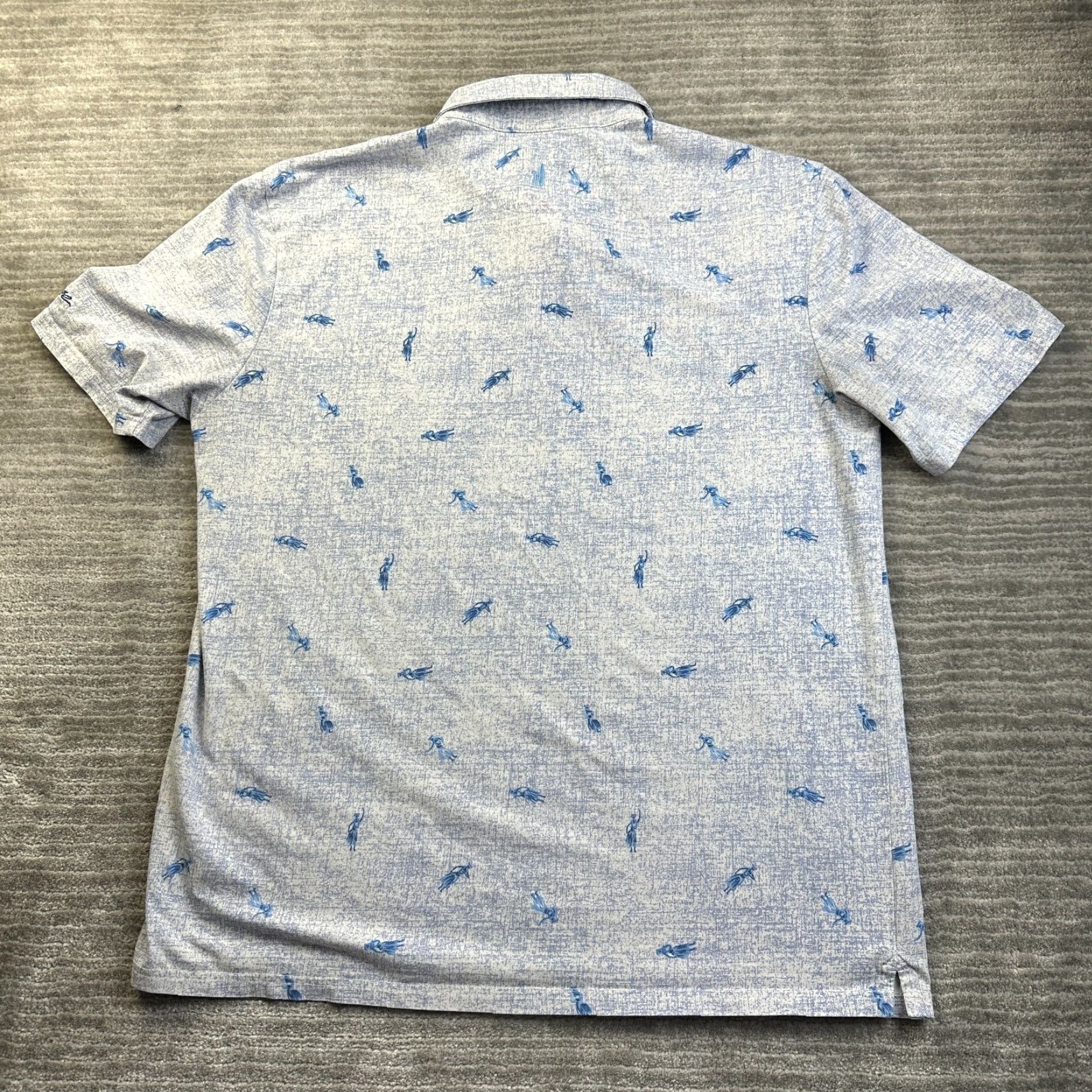 johnnie-O Johnnie O Polo Shirt Mens Large Blue Purple All Over Print Spotted Performance Size US L / EU 52-54 / 3 - 2 Thumbnail