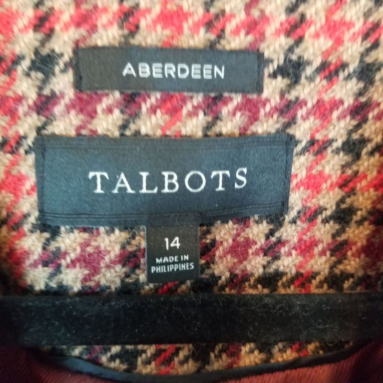 Robert Talbott Talbots Womens Wool Houndstooth Aberdeen Blazer Size 14 Size XL / US 12-14 / IT 48-50 - 6 Thumbnail