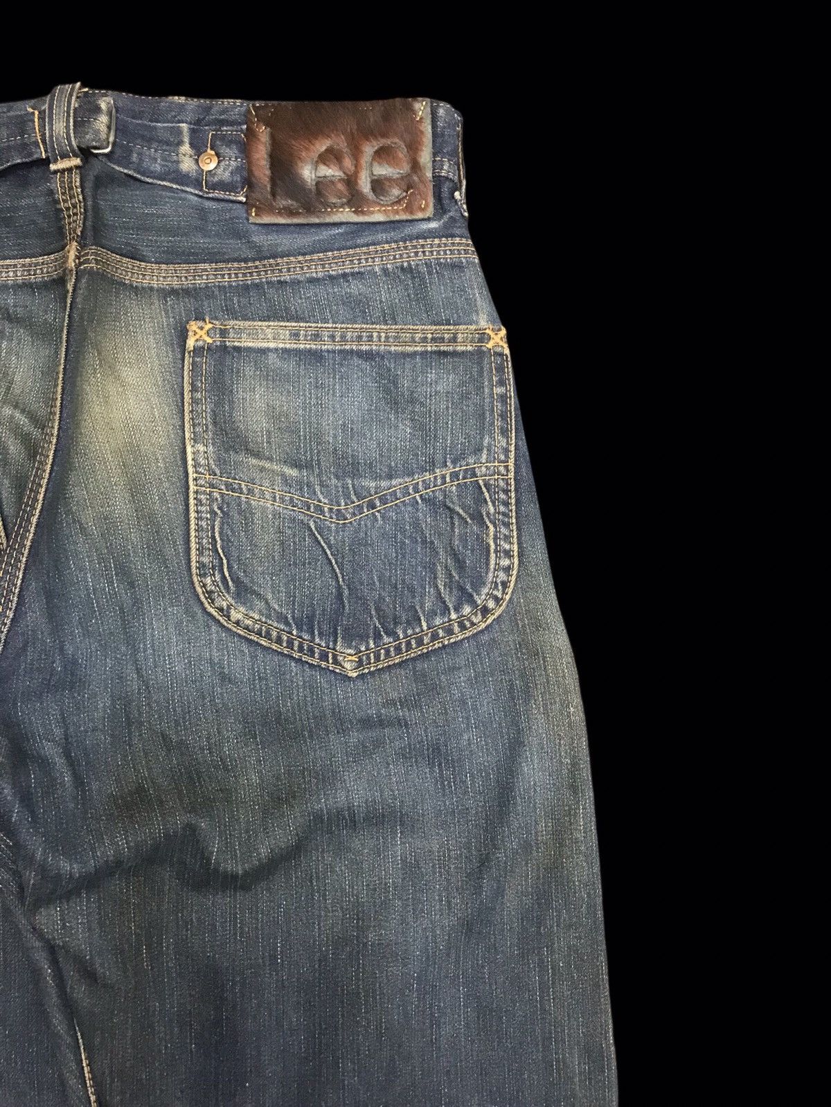Lee 💥90s Style💥Lee COWBOY Selvedge Cinch Back Faded Denim F127 Size US 29 - 17 Thumbnail