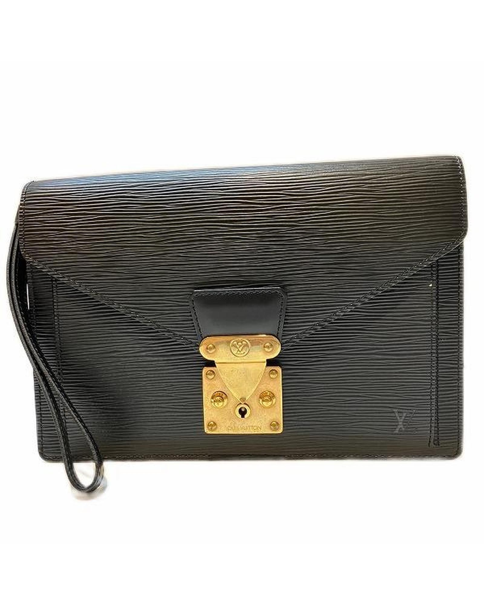 image of Louis Vuitton Black Epi Sellier Dragon Clutch Bag In B Condition, Women's