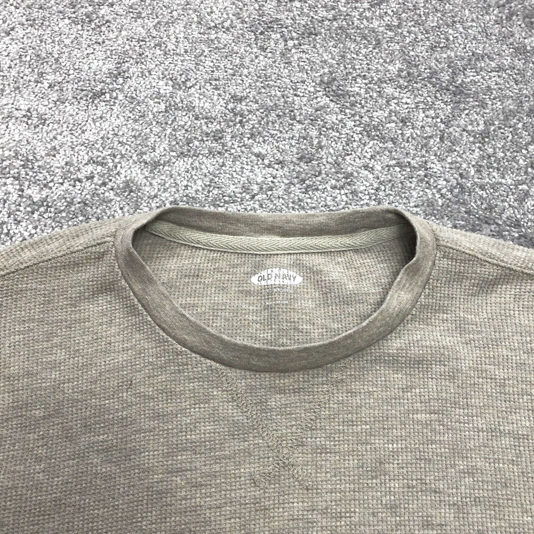 Old Navy Old Navy Shirt Mens Large Beige Waffle Knit Thermal Crew Neck Long Sleeve Solid Size US L / EU 52-54 / 3 - 2 Thumbnail