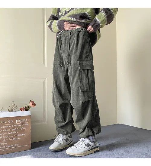 VIBE Khaki Green Corduroy Pants Size US 32 / EU 48 - 7 Thumbnail