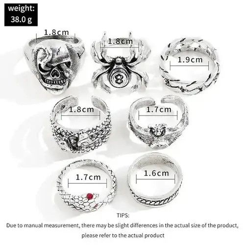 Other 7 Pieces/ Set- Gothic Theme Ring Size ONE SIZE - 2 Thumbnail
