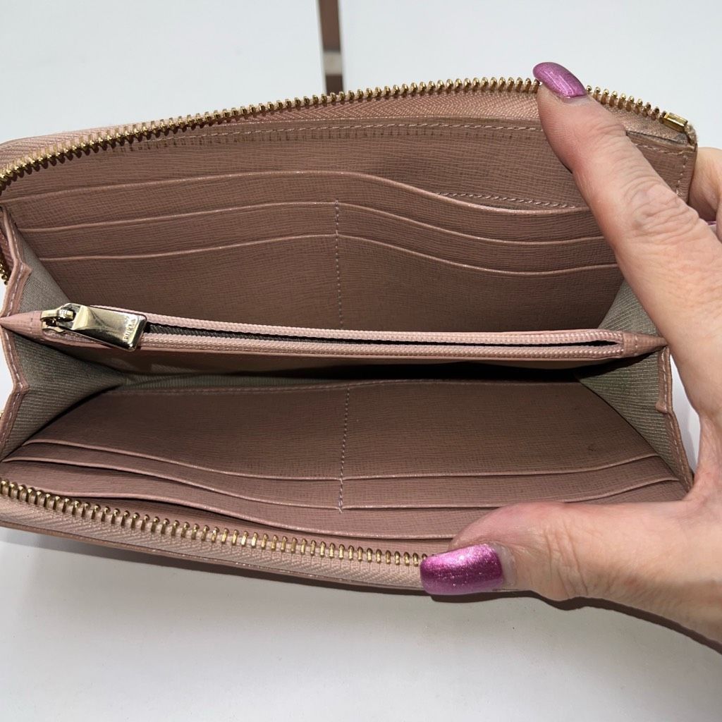 Furla Furla Saffiano Leather Made in Italy Zip Around Wallet in Bl Size ONE SIZE - 7 Thumbnail