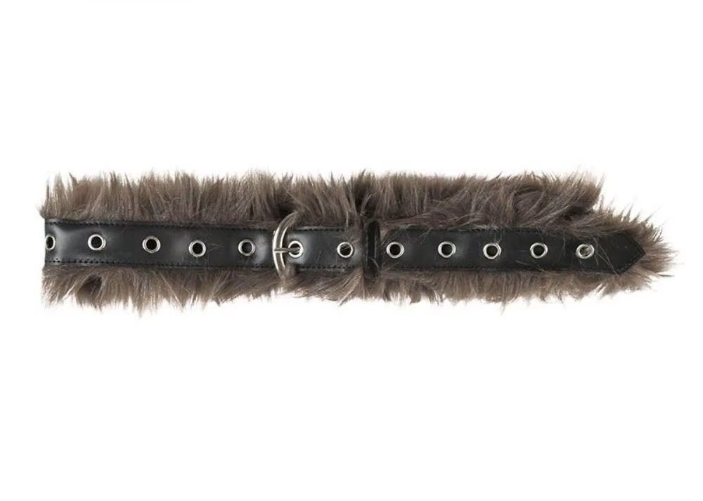 Japanese Brand Fur Luxury Pin Buckle Waistband Casual Versatile Plush Belt Size ONE SIZE - 1 Thumbnail