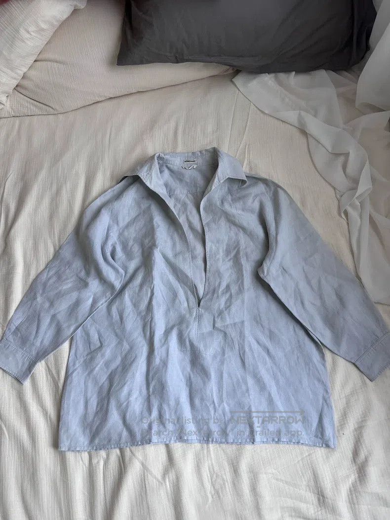 Hermes Hermes Margiela Era V-neck Linen Shirt Size S / US 4 / IT 40 - 1 Thumbnail