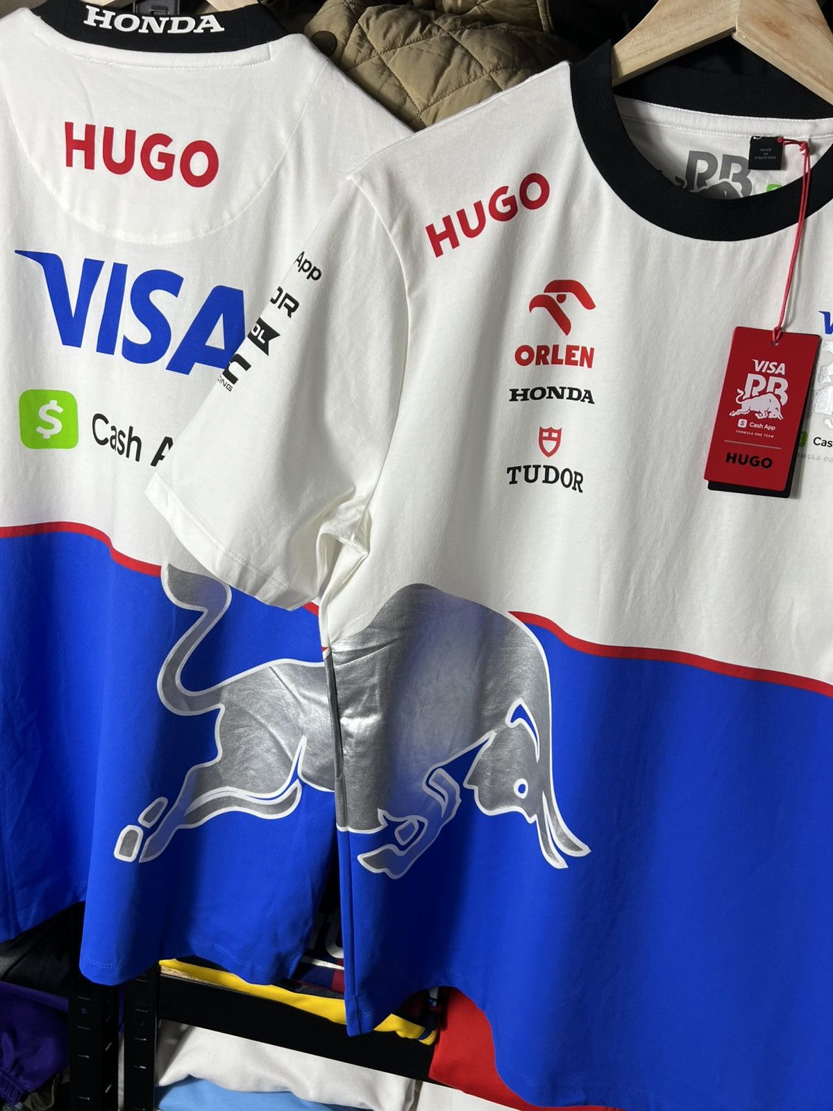 Hugo HUGO Visa Cash App RB Formula One F1 Team Shirt White Blue Size US L / EU 52-54 / 3 - 8 Thumbnail