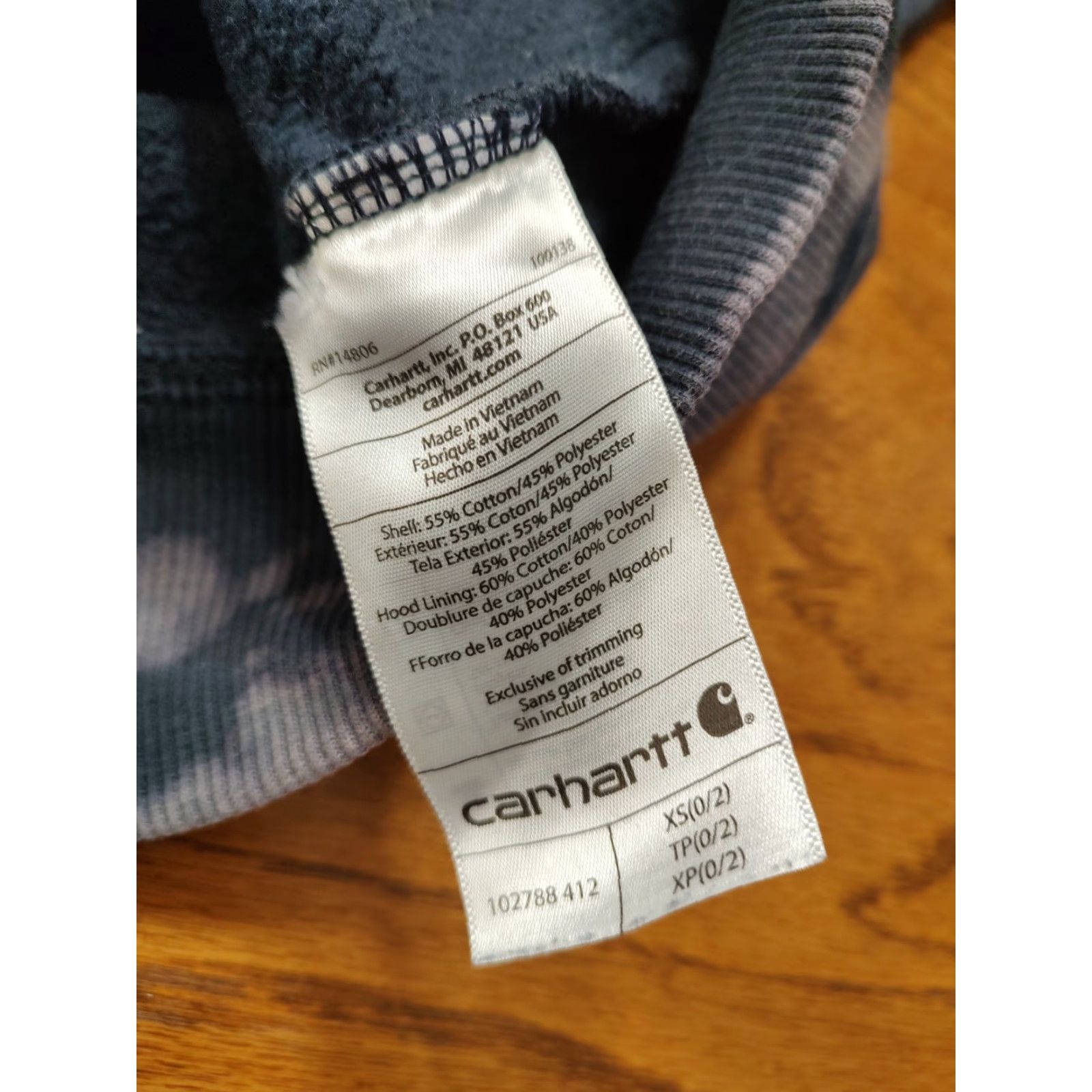 Carhartt VINTAGE Carhartt Womens XS Full Zip Hoodie Sweatshirt Acid Wash Tie Dye Blue 1 Of 1 Size XS / US 0-2 / IT 36-38 - 5 Thumbnail