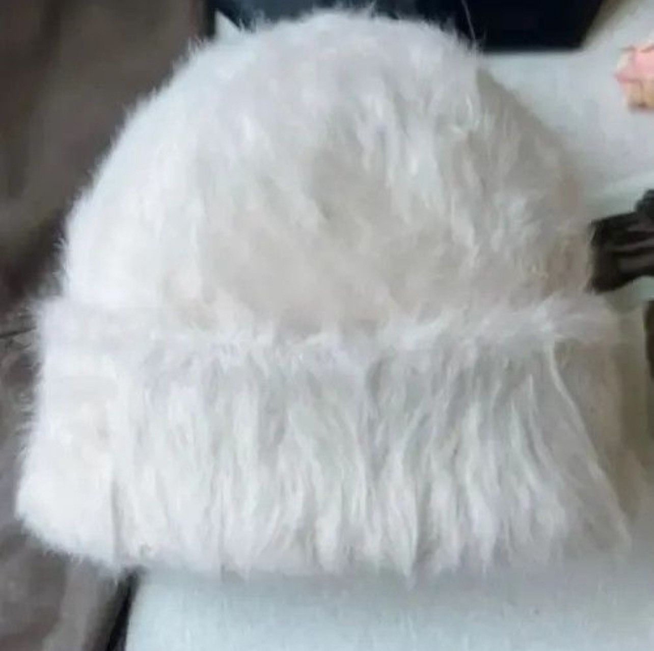 Japanese Brand × Other Rabbit White Fur Beanie Hat Size ONE SIZE - 1 Thumbnail