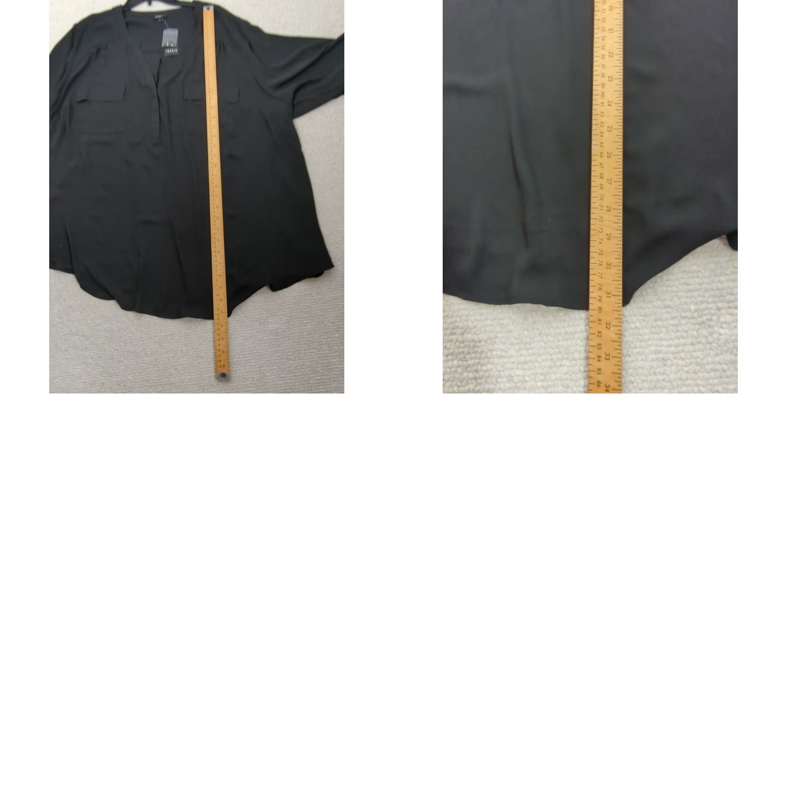 Torrid Torrid Blouse Womens Plus 5X Black Georgette 3/4 Roll Tab Sleeve Sheer V-Neck Pullover with Pockets (Chiffon/Polyester) Size XXL / US 16-18 / IT 52-54 - 9 Thumbnail