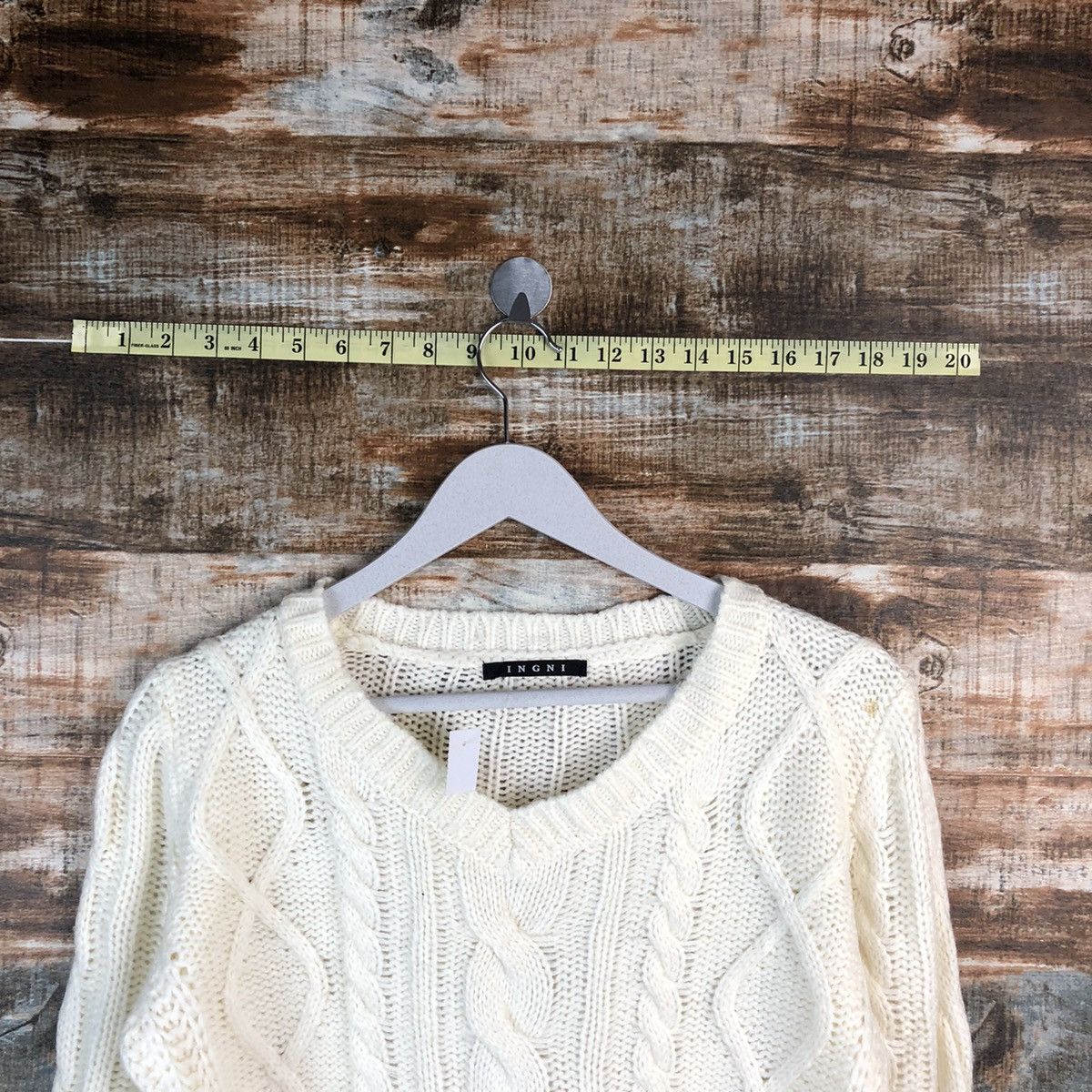 Aran Isles Knitwear × Homespun Knitwear × Japanese Brand Ingni White cable Knitwear vintage sweater #A1536 Size S / US 4 / IT 40 - 4 Thumbnail