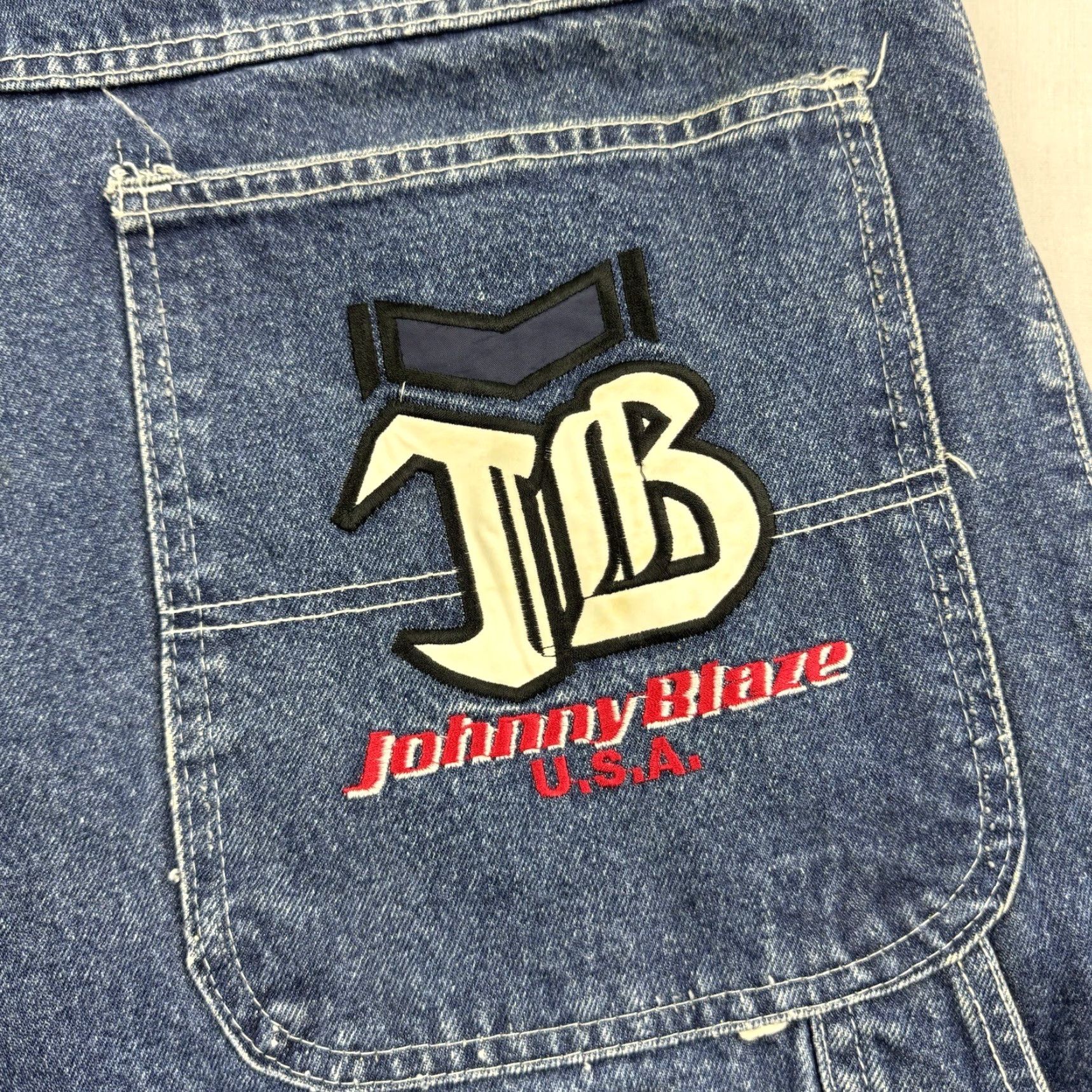 Vintage VINTAGE Johnny Blaze Jean Shorts Adult 42 Blue Baggy Grunge Y2K Skater Mens Size US 42 / EU 58 - 2 Thumbnail