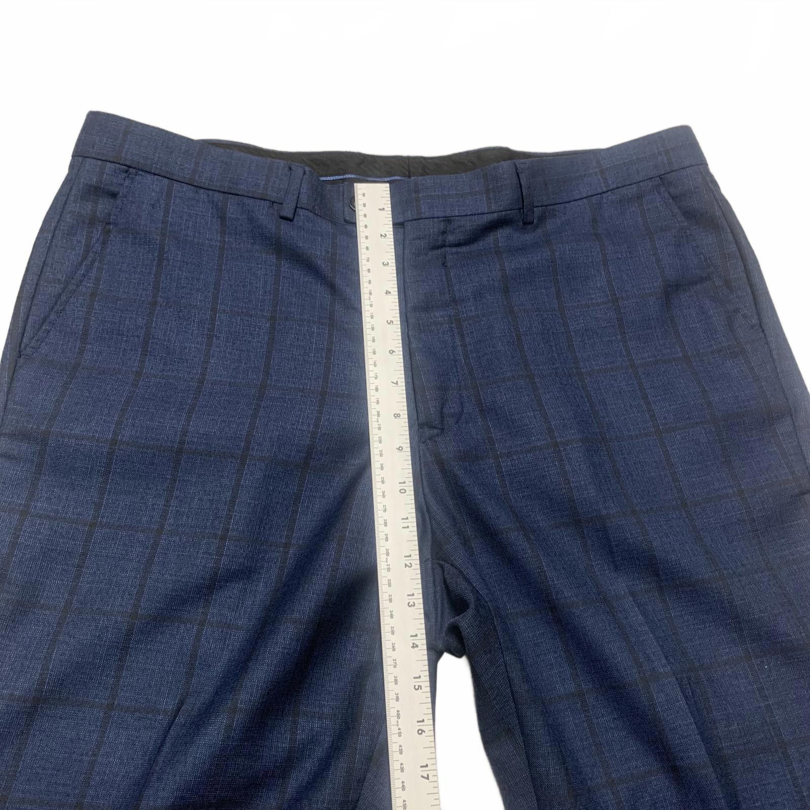 Other Alberto Cardinali Men's 42R x 30.5L Navy Plaid Pants Size 50R - 3 Thumbnail
