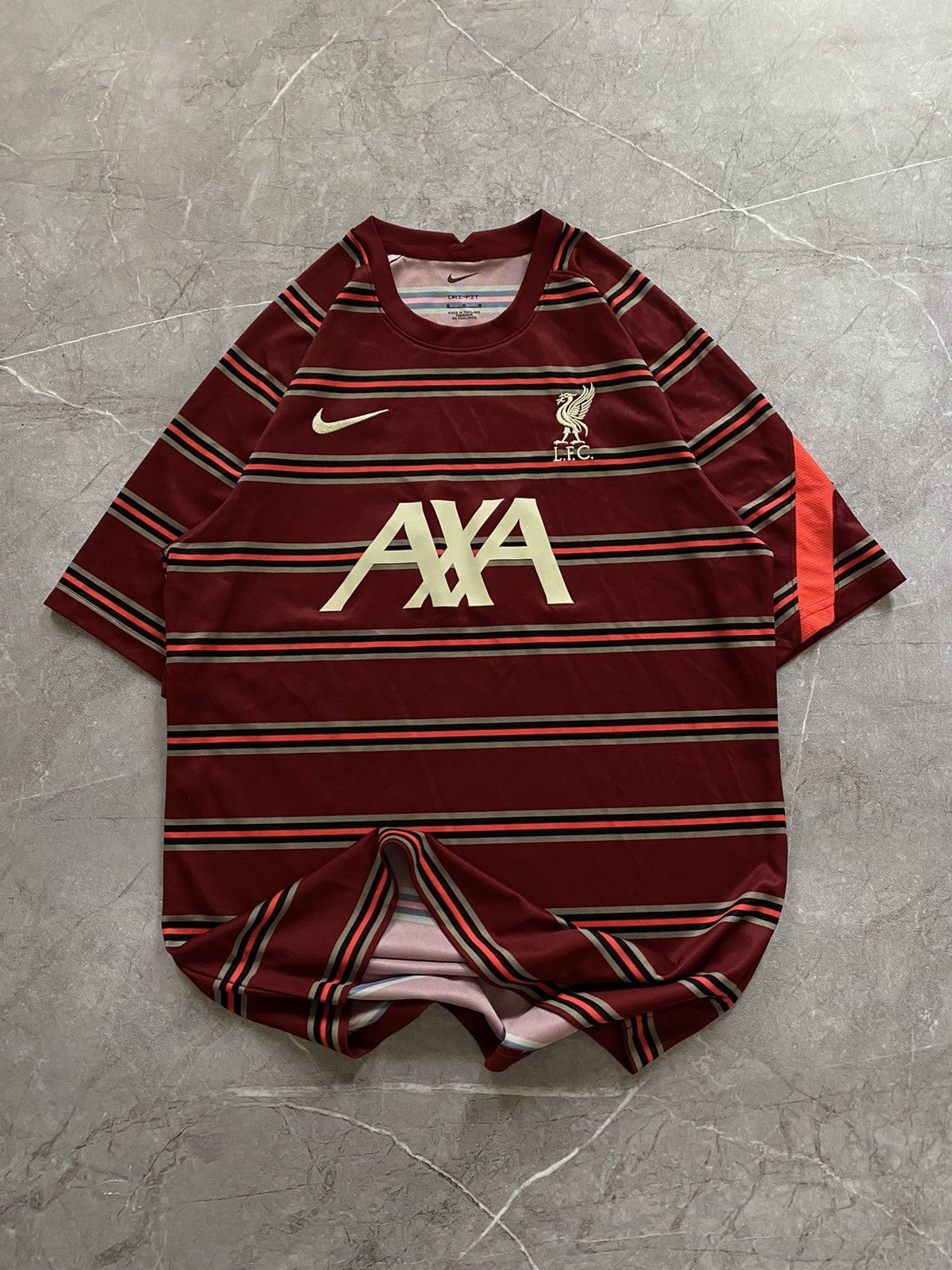 Nike × Vintage Nike Liverpool 2021/22 Football Training Shirt Red Striped Size US M / EU 48-50 / 2 - 2 Thumbnail
