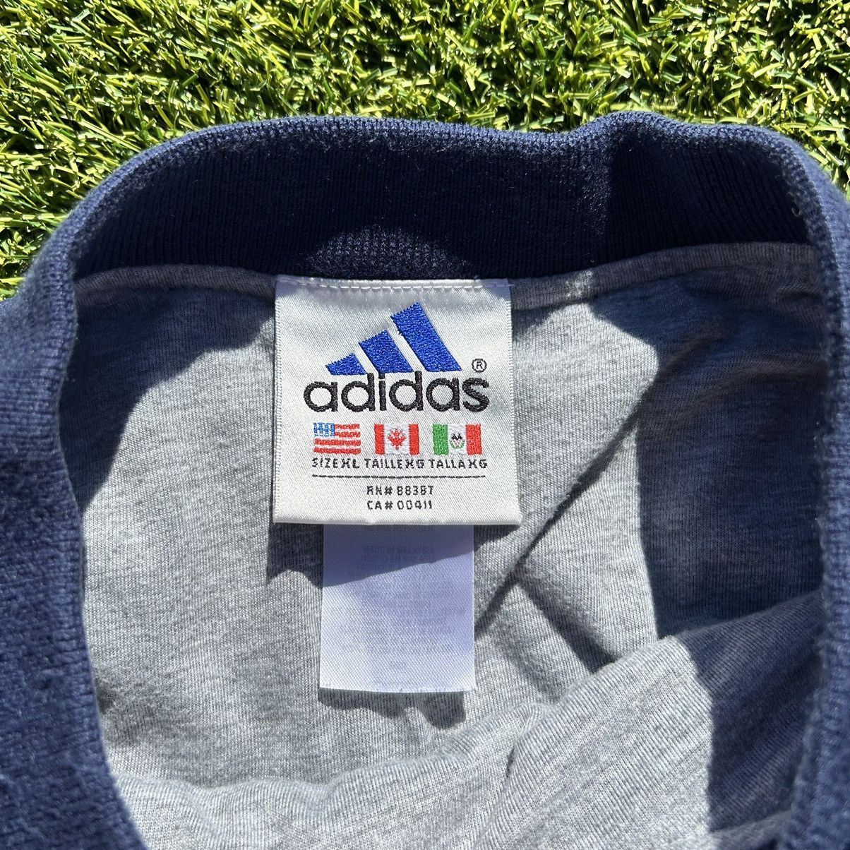 Adidas Vintage 90s Adidas Blue Stripped Windbreaker Size US XL / EU 56 / 4 - 5 Thumbnail