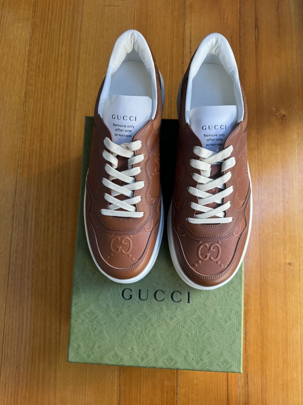 image of Gucci Men’S Chunky B Sneakers in Tan, Men's (Size 11.5)