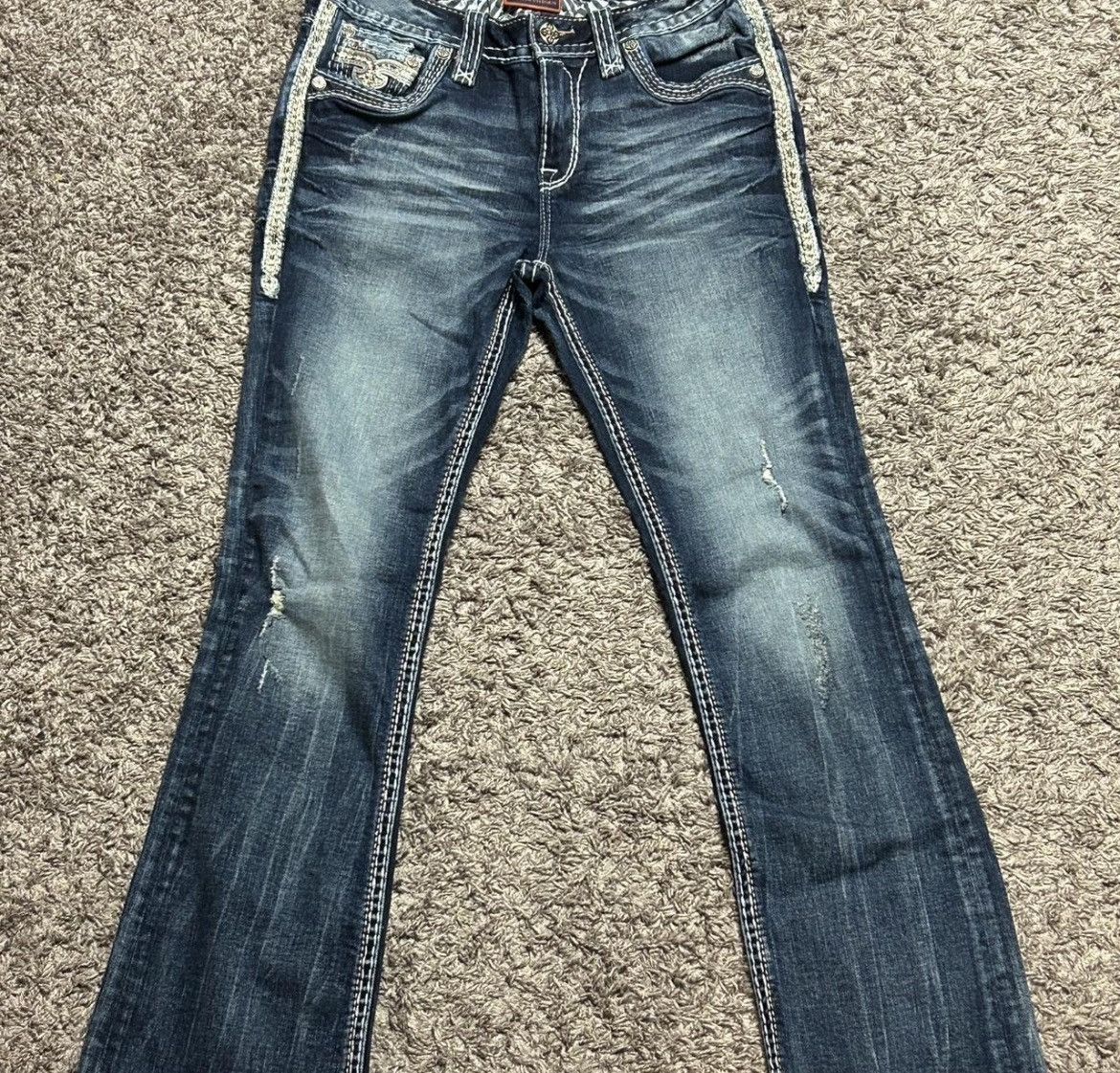 True Religion Ricky Super T Multi Pocket Denim Pants / Light Wash 