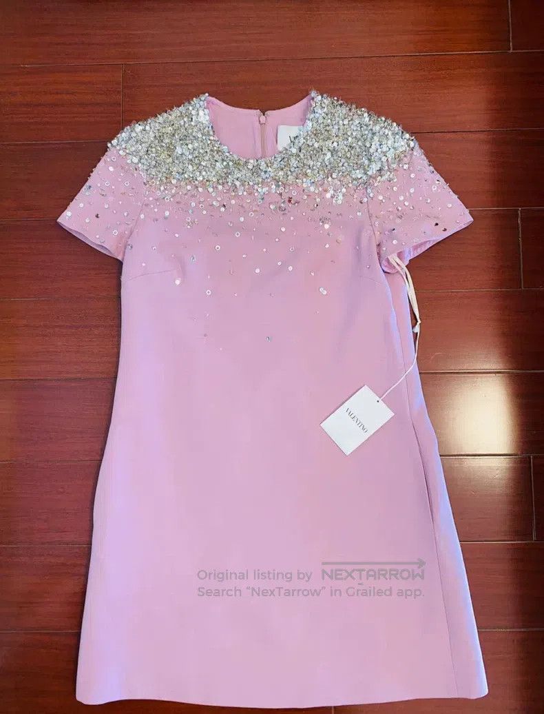 Valentino Valentino Heavy work sewn beaded wool mulberry silk dress Size M / US 6-8 / IT 42-44 - 1 Thumbnail