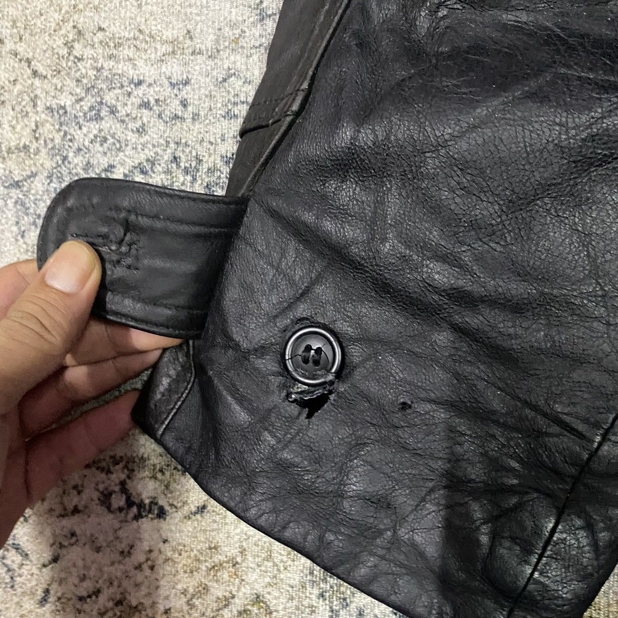 Genuine Leather Vintage Unknown Destination Buckle Side Black Leather Jacket Size US L / EU 52-54 / 3 - 11 Thumbnail