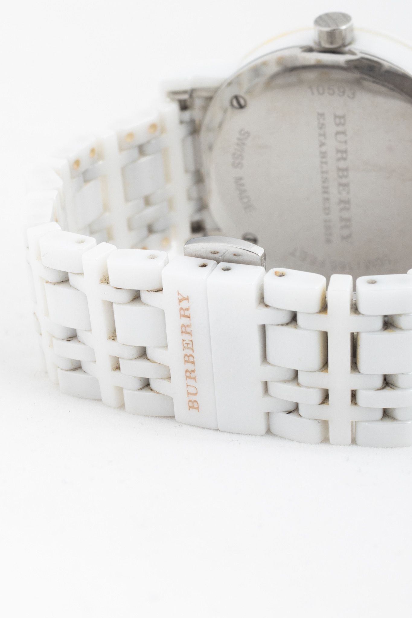 Burberry Burberry AW11 BU1870 White Ceramic Check-Dial Watch Size ONE SIZE - 5 Thumbnail