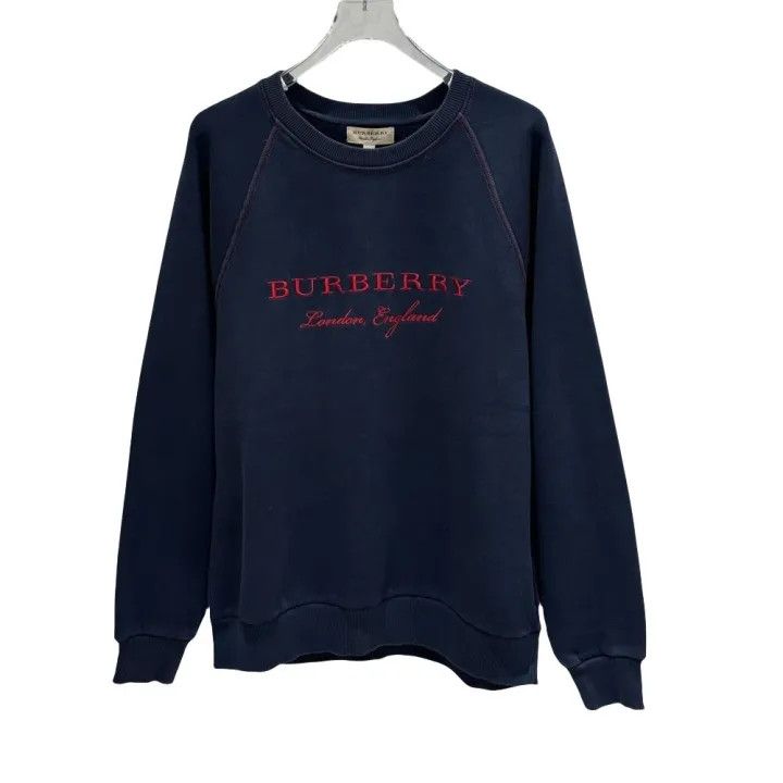 Burberry Burberry Black Logo Embroidered Sweatshirt 0079 Size L / US 10 / IT 46 - 1 Thumbnail