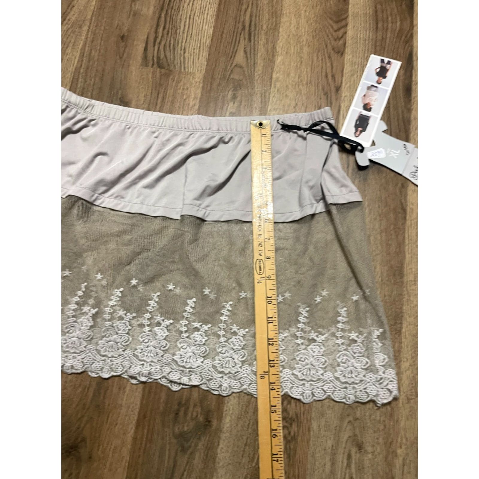 Vintage DEMDACO Skirt Women's XL Gray Slip Lace Pull On NWT Short A-Line Size 40" / US 18 - 6 Thumbnail