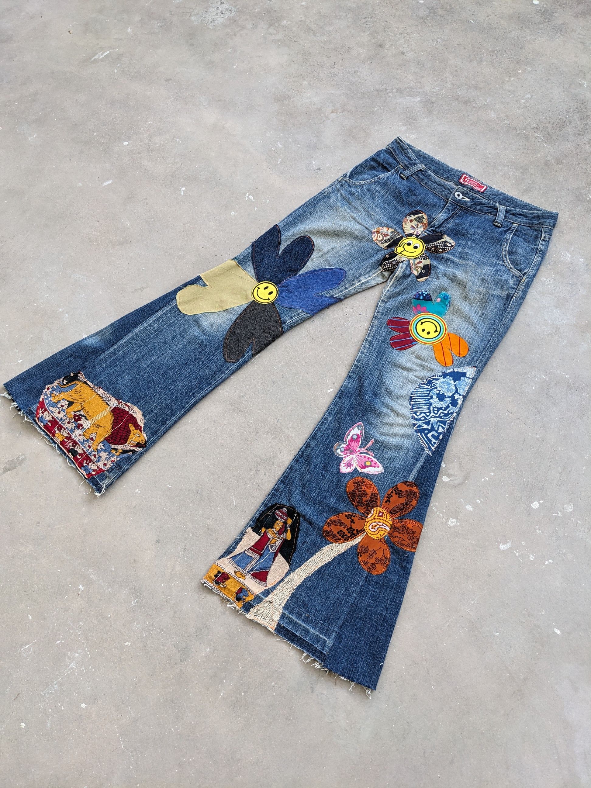 Johnbull Inspired Kapital Flare Hippie Denim Bootcut Size 30" / US 8 / IT 44 - 2 Thumbnail