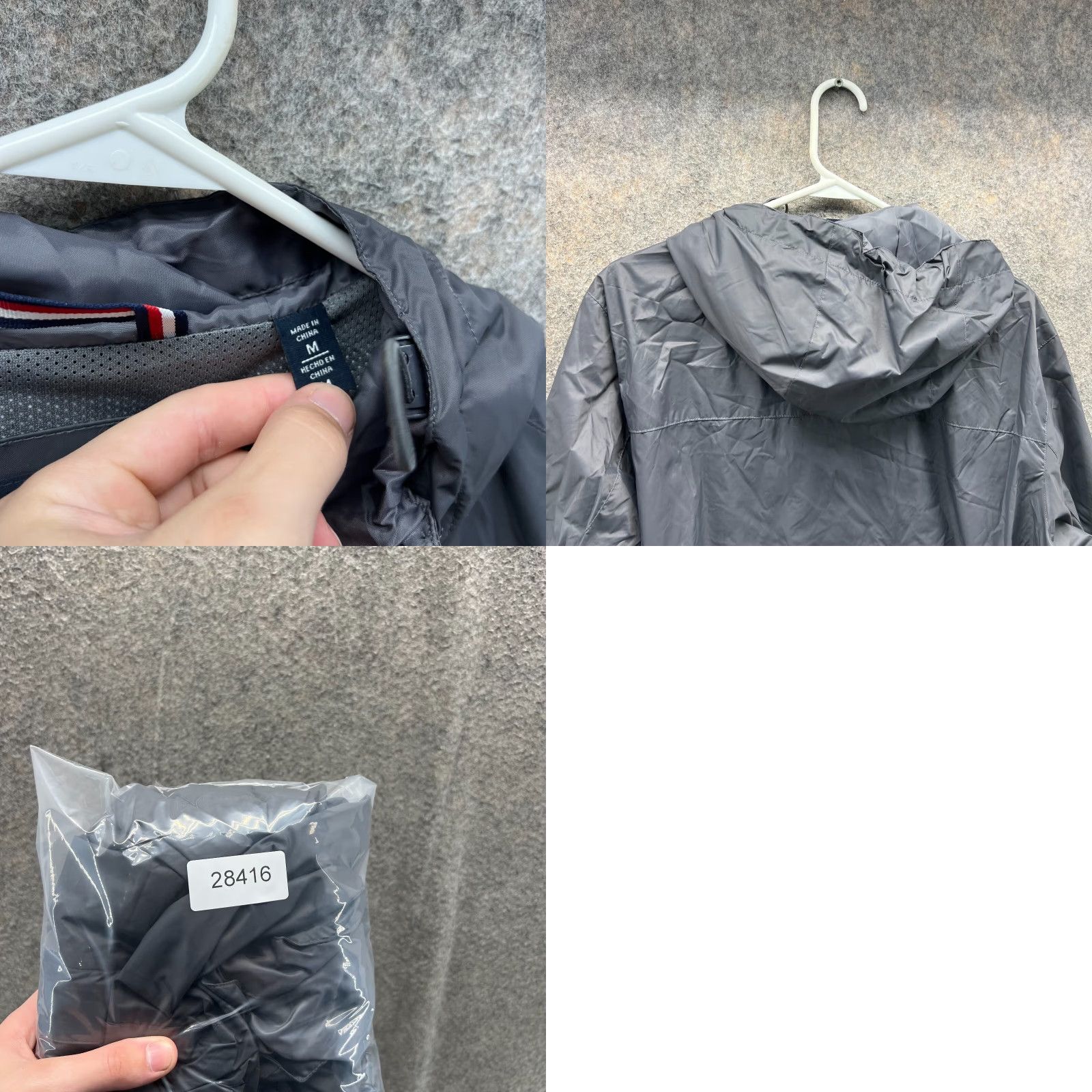 Tommy Hilfiger Tommy Hilfiger Jacket MenS Medium Grey Hoodie Full Zip Nylon Windbreaker Vintage Size US M / EU 48-50 / 2 - 9 Thumbnail