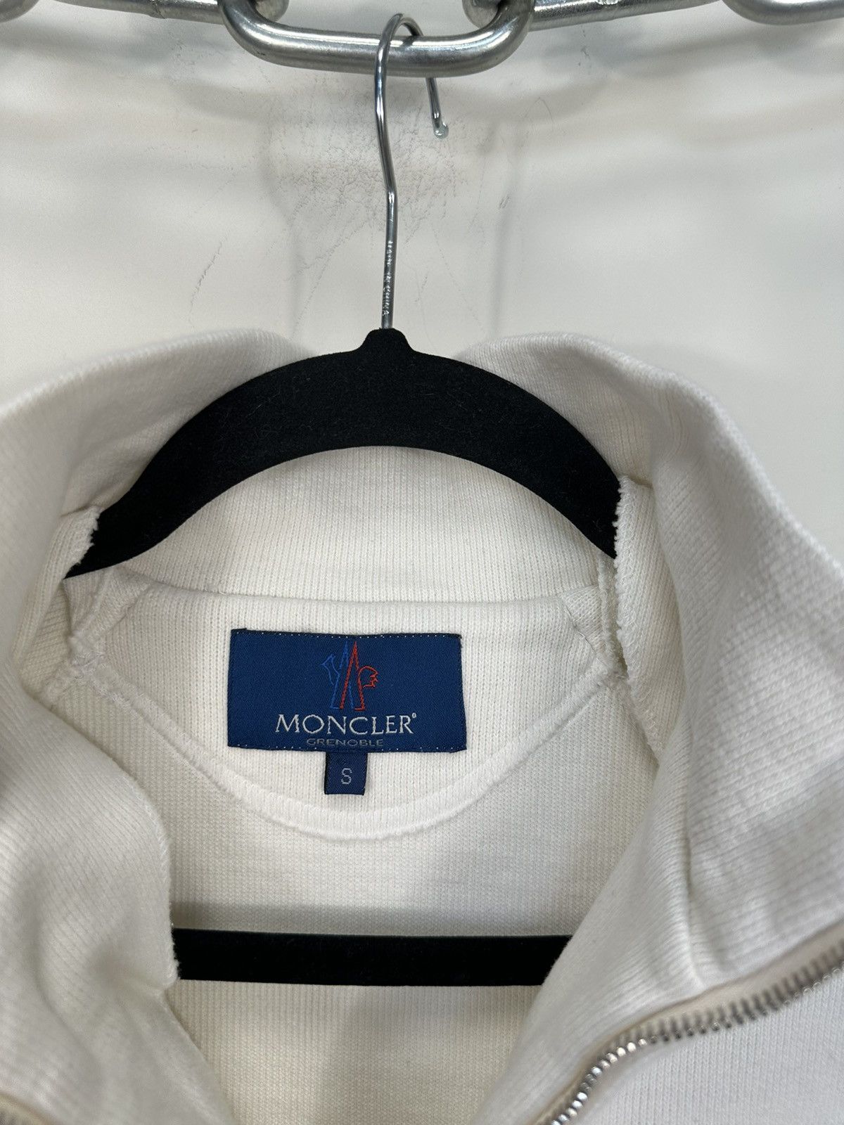 Moncler Vintage Moncler Grenoble White Luxury 1/4 Zip Sweater Size US S / EU 44-46 / 1 - 6 Thumbnail