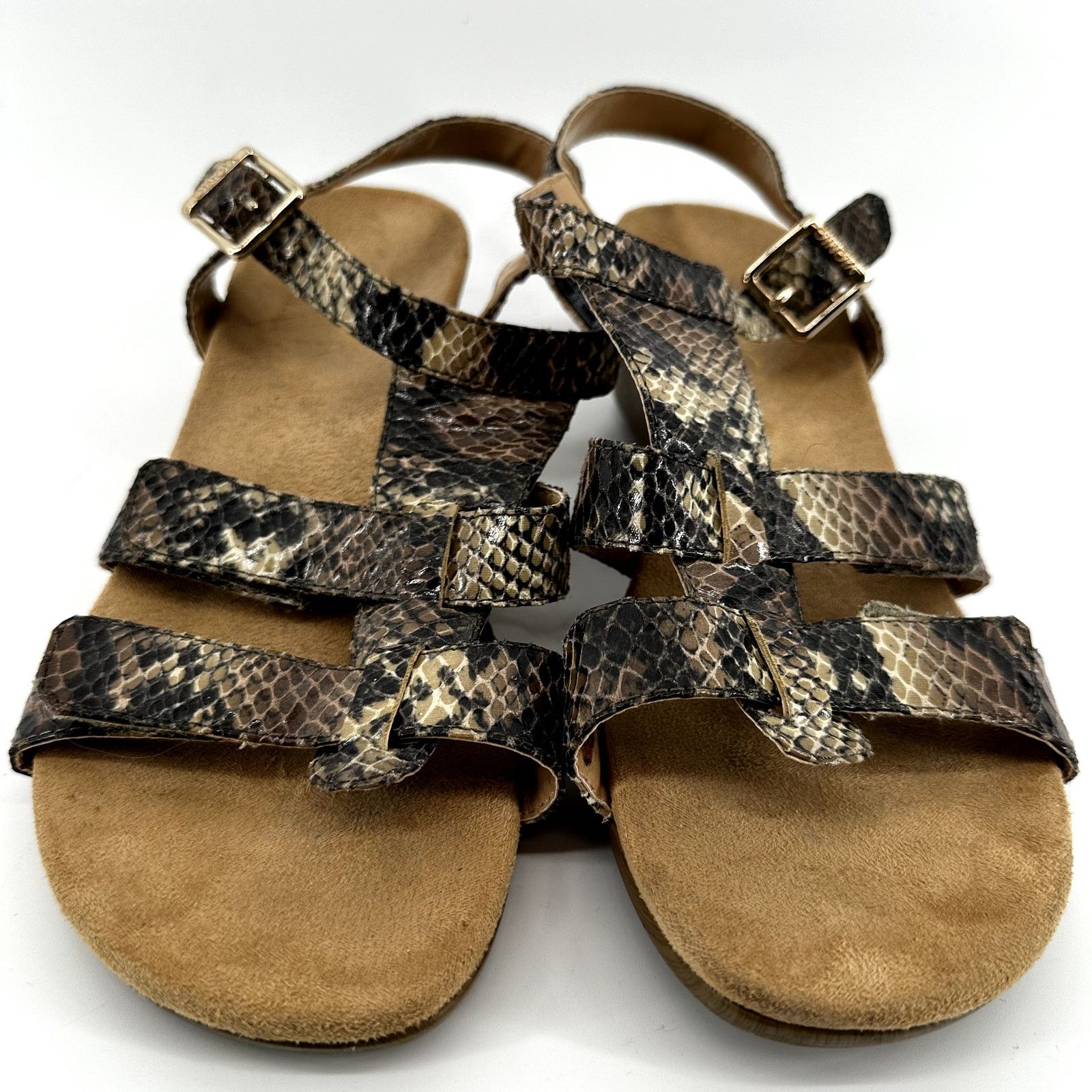 Vionic Vionic Glenda Orthaheel Sandals Snakeskin Wedge Leather 8 Size US 8 / IT 38 - 4 Thumbnail