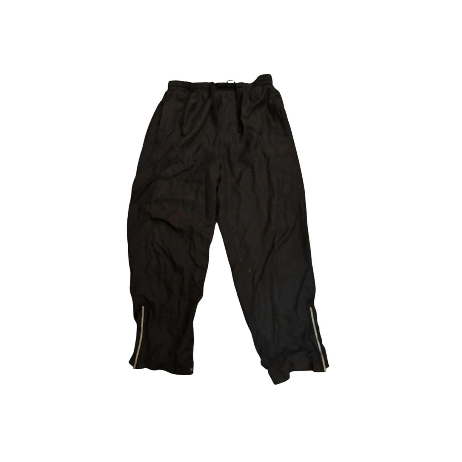 Athletic Works Vintage 90s Nike Windbreaker Track Pants Black Zip Ankle Med Size US 32 / EU 48 - 3 Thumbnail