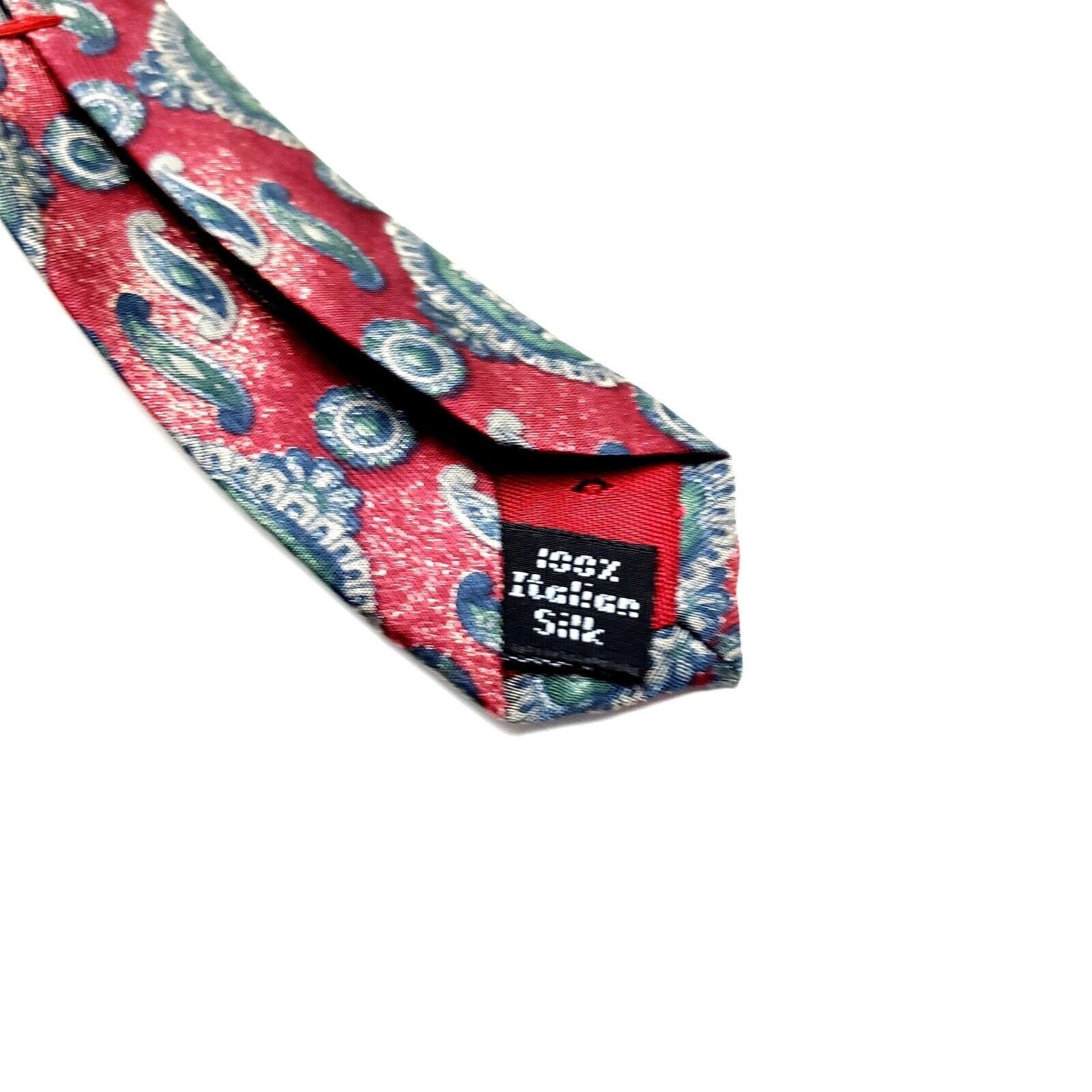 Zylos George Machado Zylos George Machado Silk Tie Red Short Wide Print Size ONE SIZE - 4 Thumbnail