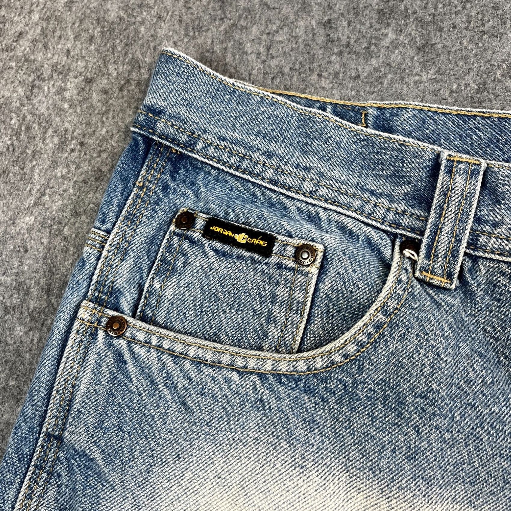 Jordan Craig VINTAGE Jordan Craig Mens Denim Shorts Jorts Y2K Baggy 38 Blue VTG Streetwear Hiphop Casual Cargo Jeans 5-Pocket Mens Regular Navy Blue 90s Size US 38 / EU 54 - 7 Thumbnail