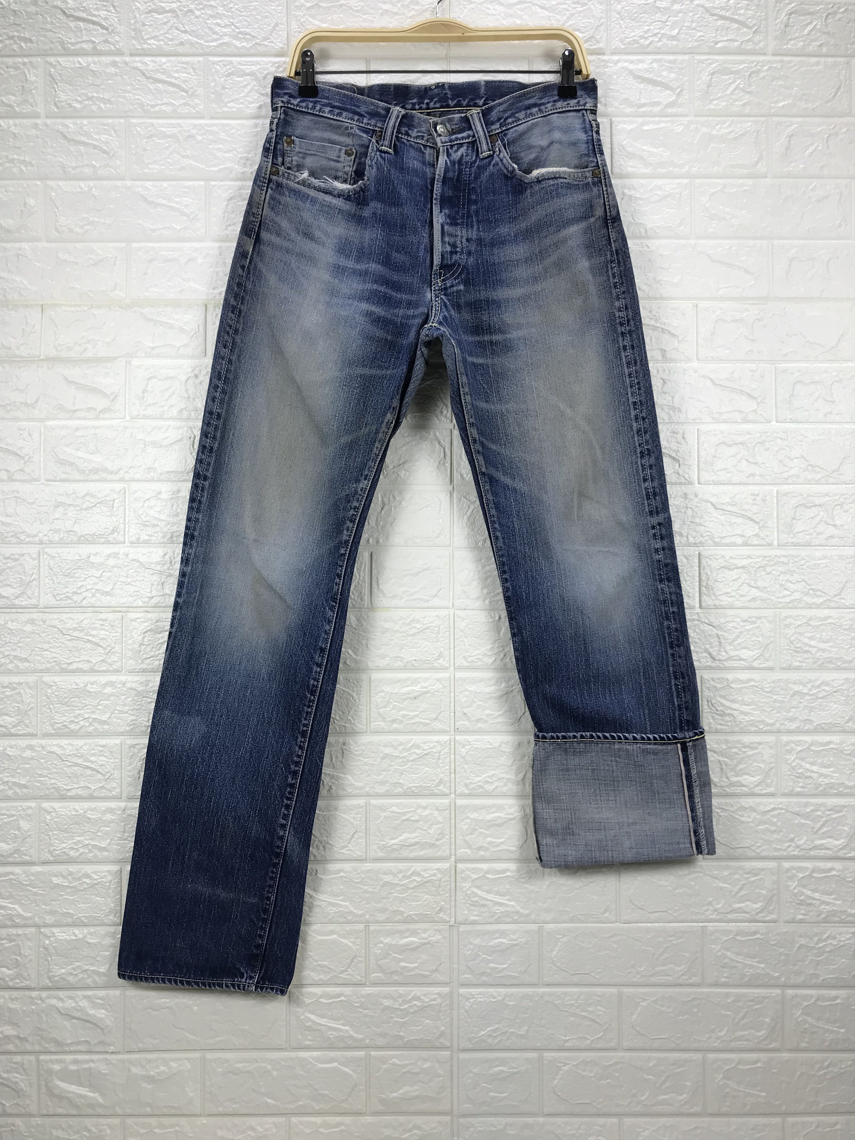 Eternal Vintage Eternal Faded Blue Washed Selvedge Jeans Size US 31 - 1 Thumbnail