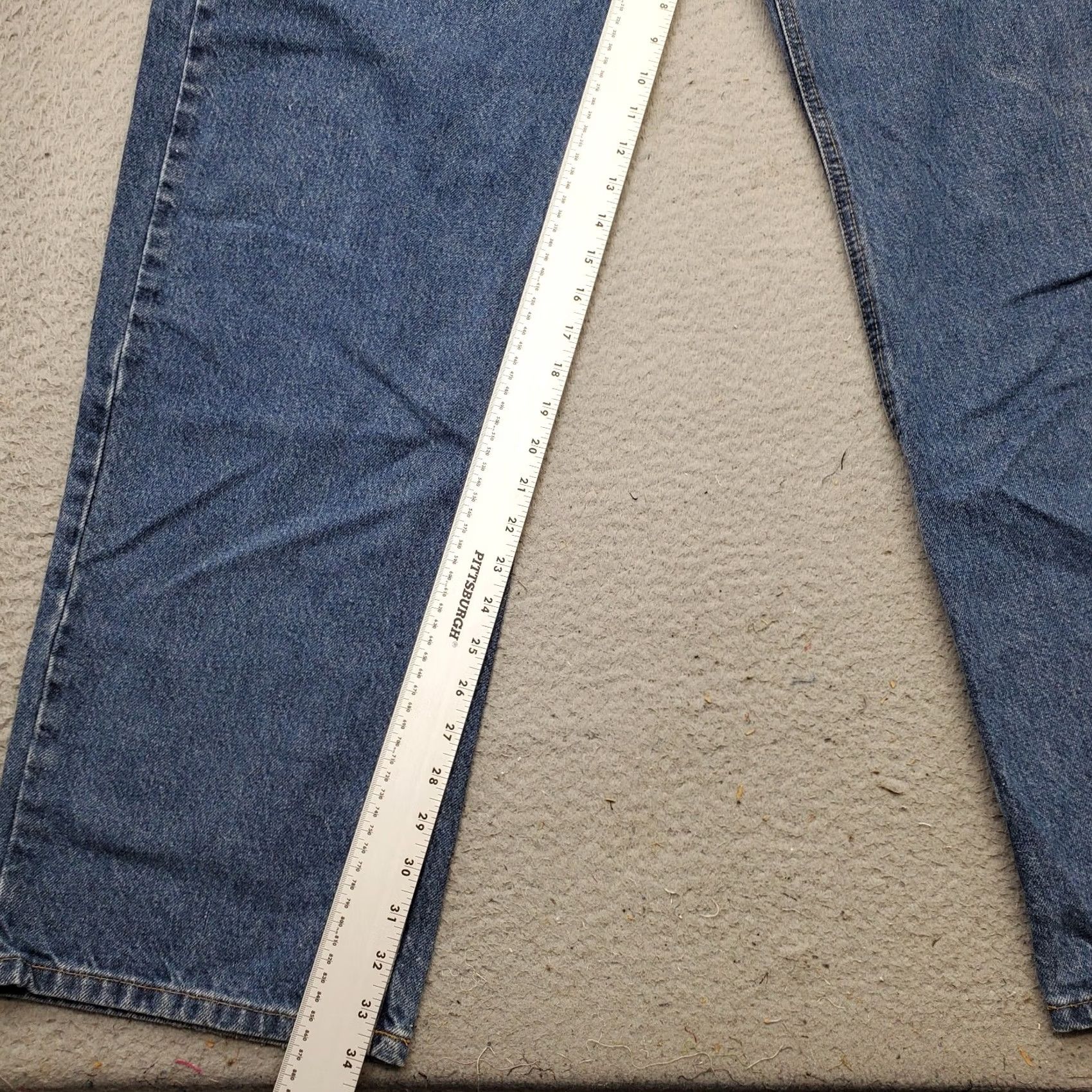 Carhartt Carhartt Men Jeans 44/34 Blue Denim Straight Leg 5-Pocket Relaxed Fit High Waist Denim Jeans Mens Size 44/34 Blue Size US 44 / EU 60 - 4 Thumbnail