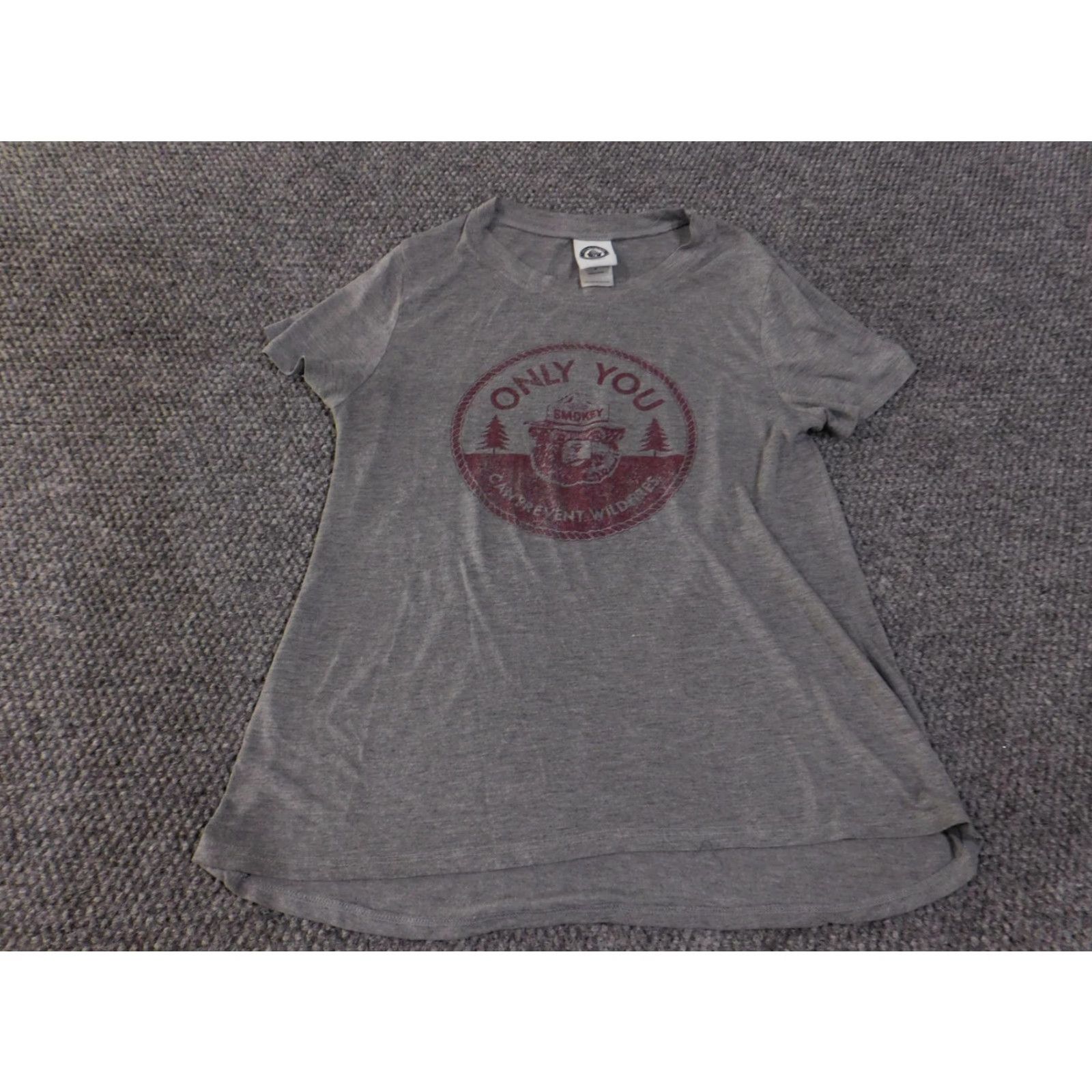 Vintage Smokey Bear Shirt Womens Medium Gray Only You Prevent Wildfires Graphic Soft Tee Size M / US 6-8 / IT 42-44 - 3 Thumbnail