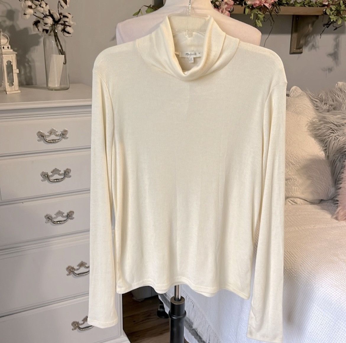 Madewell Madewell Beige Ribbed Turtleneck Size XXL / US 16-18 / IT 52-54 - 4 Thumbnail